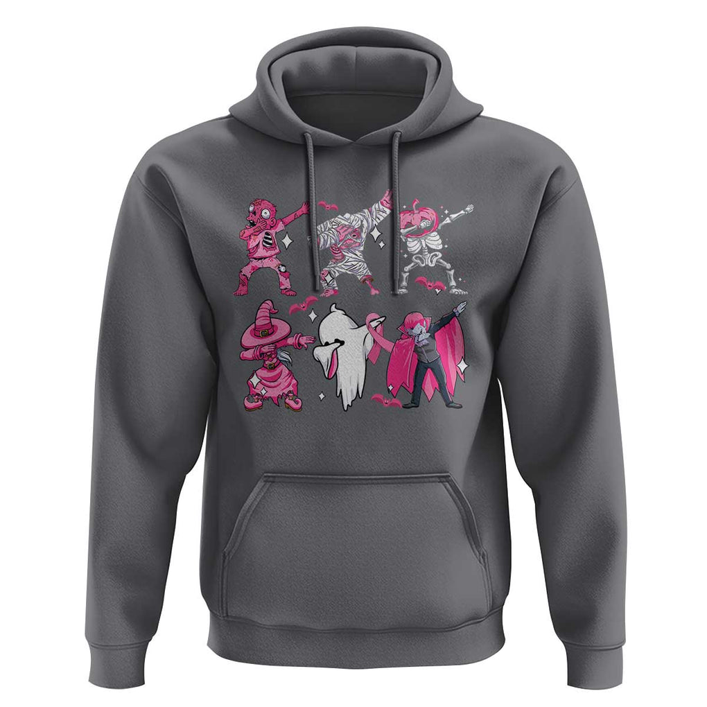 Halloween Breast Cancer Hoodie Dabbing Skeleton Zombie Pink Ribbon TS02 Charcoal Print Your Wear