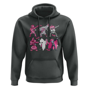 Halloween Breast Cancer Hoodie Dabbing Skeleton Zombie Pink Ribbon TS02 Dark Heather Print Your Wear