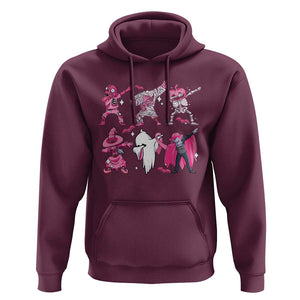 Halloween Breast Cancer Hoodie Dabbing Skeleton Zombie Pink Ribbon TS02 Maroon Print Your Wear