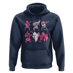 Halloween Breast Cancer Hoodie Dabbing Skeleton Zombie Pink Ribbon TS02 Navy Print Your Wear