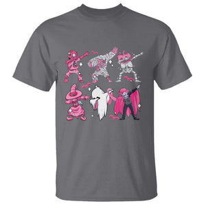 Halloween Breast Cancer T Shirt Dabbing Skeleton Zombie Pink Ribbon TS02 Charcoal Print Your Wear