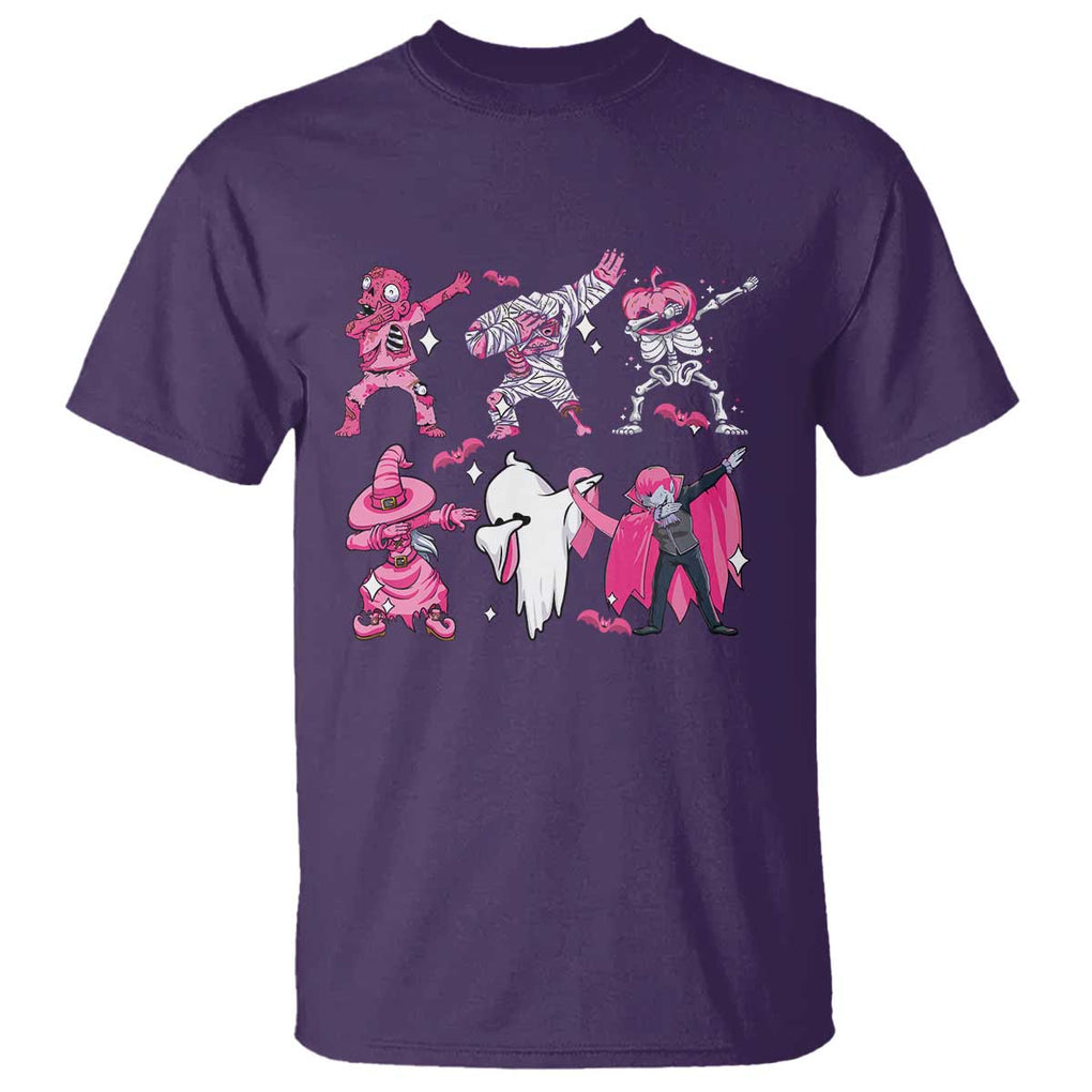 Halloween Breast Cancer T Shirt Dabbing Skeleton Zombie Pink Ribbon TS02 Purple Print Your Wear