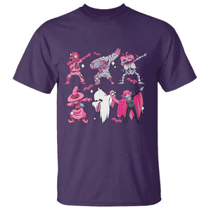 Halloween Breast Cancer T Shirt Dabbing Skeleton Zombie Pink Ribbon TS02 Purple Print Your Wear