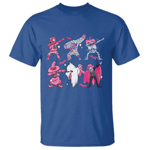 Halloween Breast Cancer T Shirt Dabbing Skeleton Zombie Pink Ribbon TS02 Royal Blue Print Your Wear