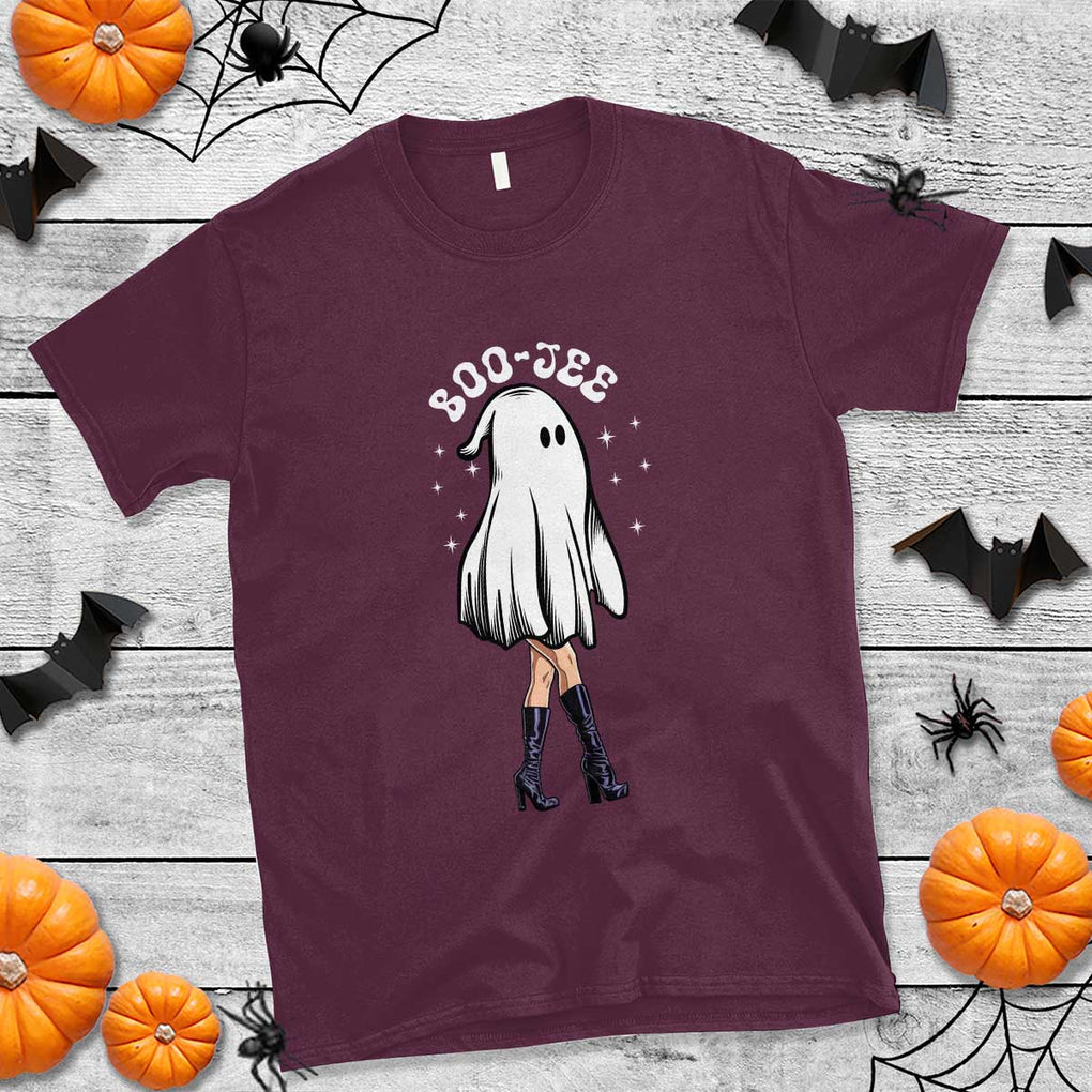 Halloween Boo Sheet T Shirt Classy Ghost Halloween Costume Spooky Boujee Boo-Jee TS02 Maroon Print Your Wear