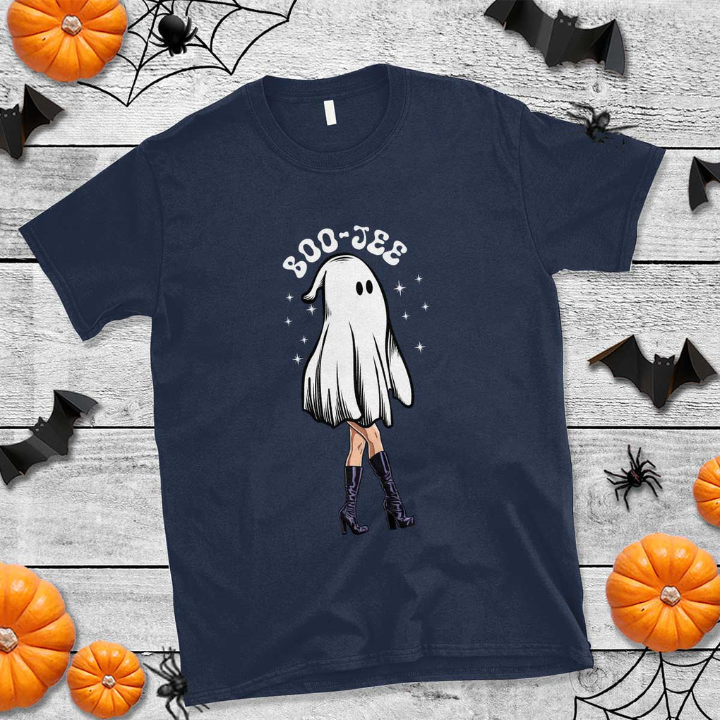 Halloween Boo Sheet T Shirt Classy Ghost Halloween Costume Spooky Boujee Boo-Jee TS02 Navy Print Your Wear