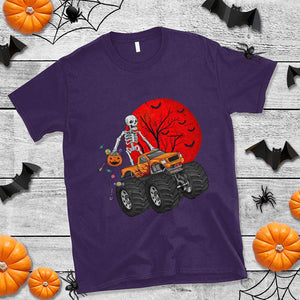 Halloween Skeleton T Shirt Skeleton Riding Monster Truck Candy Funny Scary Pumpkin TS02 Purple Print Your Wear