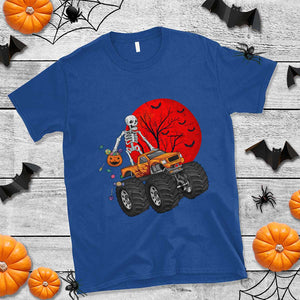 Halloween Skeleton T Shirt Skeleton Riding Monster Truck Candy Funny Scary Pumpkin TS02 Royal Blue Print Your Wear