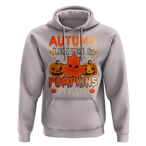 Fall Vibes Hoodie Autumn Leaves And Pumpkin Please Scary Pumpkin Halloween TS02 Ice Gray Print Your Wear