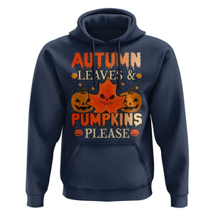 Fall Vibes Hoodie Autumn Leaves And Pumpkin Please Scary Pumpkin Halloween TS02 Navy Print Your Wear