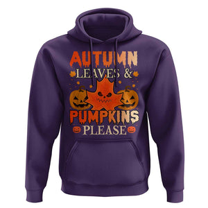 Fall Vibes Hoodie Autumn Leaves And Pumpkin Please Scary Pumpkin Halloween TS02 Purple Print Your Wear