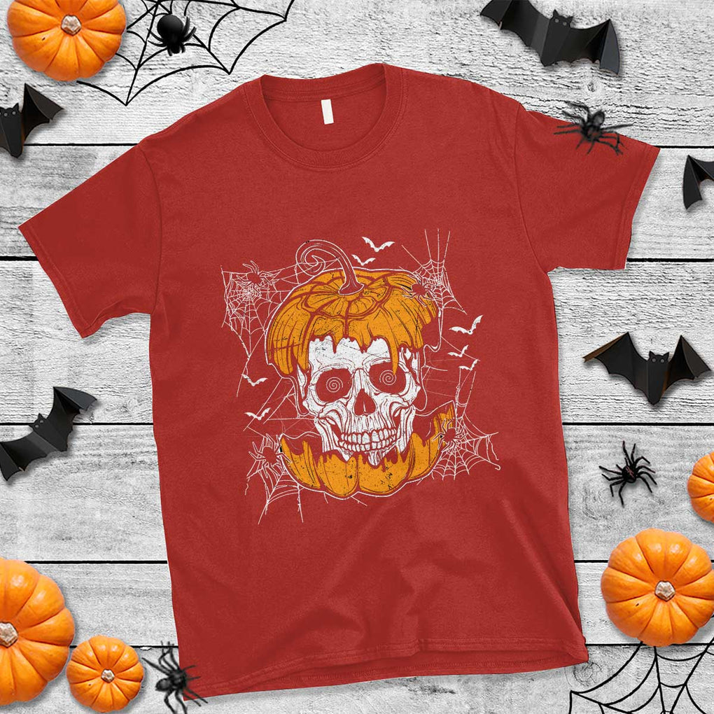 Halloween Skull T Shirt Spooky Skull In Pumpkin Halloween Costume TS02 Red Print Your Wear