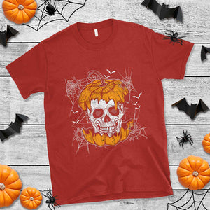Halloween Skull T Shirt Spooky Skull In Pumpkin Halloween Costume TS02 Red Print Your Wear