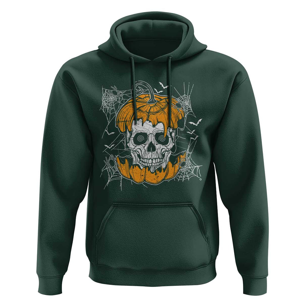 Halloween Skull Hoodie Spooky Skull In Pumpkin Halloween Costume TS02 Dark Forest Green Print Your Wear