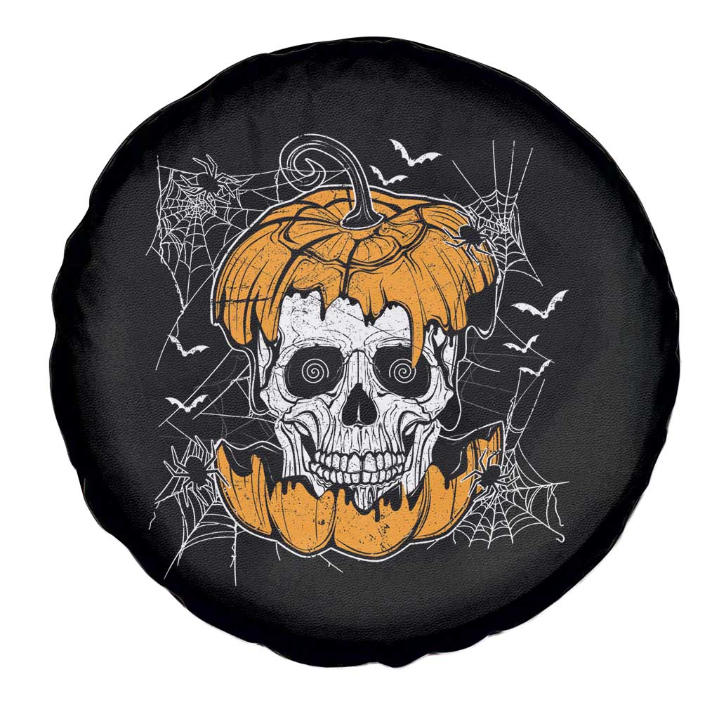 Halloween Skull Spare Tire Cover Spooky Skull In Pumpkin Halloween Costume TS02 Print Your Wear