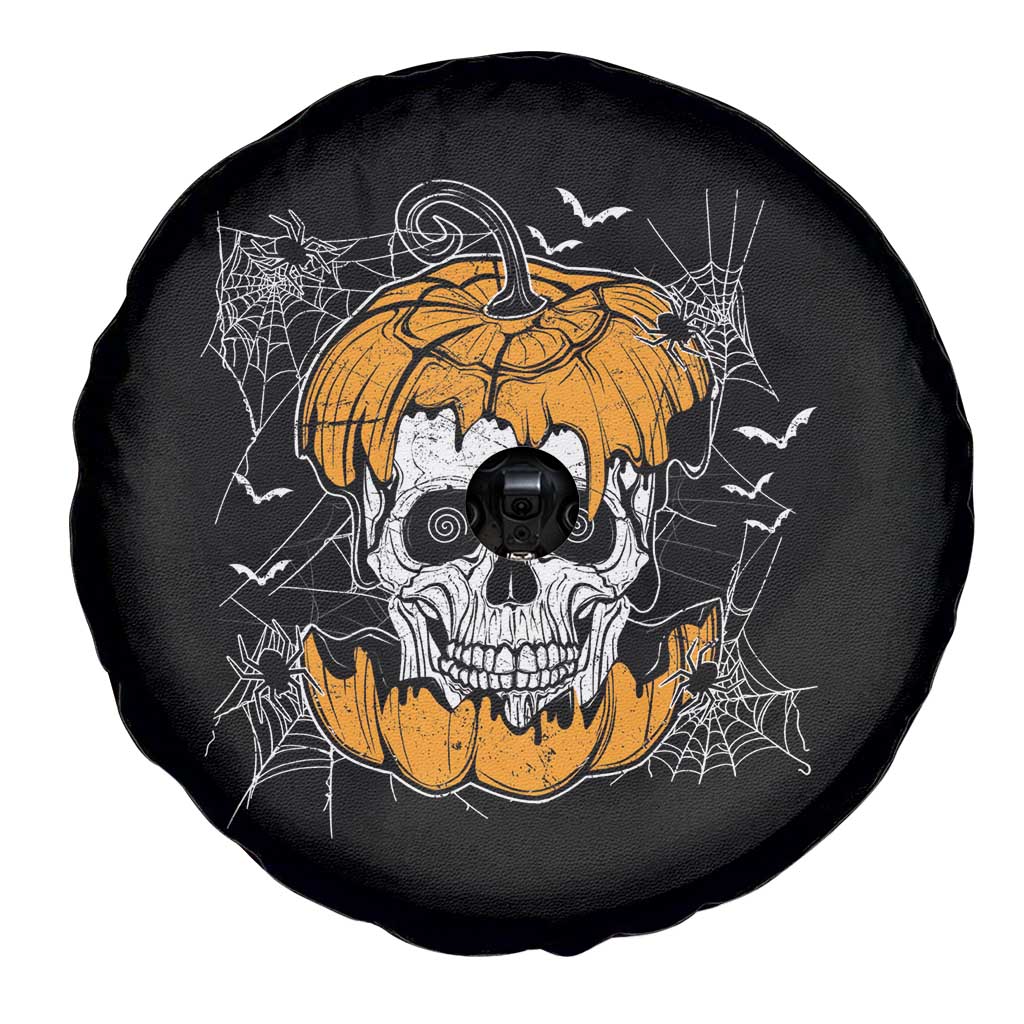 Halloween Skull Spare Tire Cover Spooky Skull In Pumpkin Halloween Costume TS02 Print Your Wear