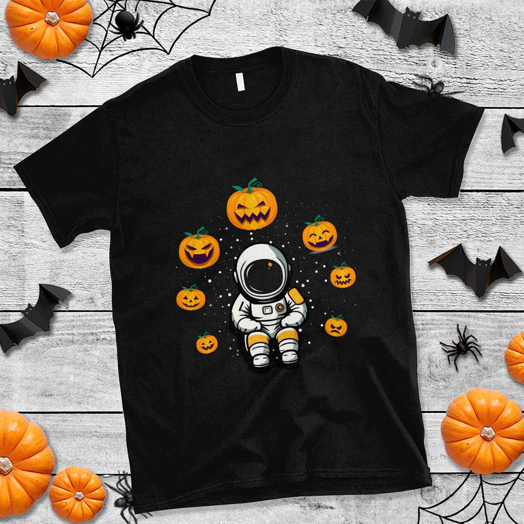 Halloween Astronaut T Shirt Scary Pumpkin Universe Outer Space Halloween Costume TS02 Black Print Your Wear