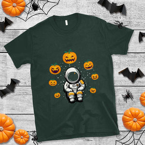 Halloween Astronaut T Shirt Scary Pumpkin Universe Outer Space Halloween Costume TS02 Dark Forest Green Print Your Wear
