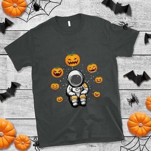 Halloween Astronaut T Shirt Scary Pumpkin Universe Outer Space Halloween Costume TS02 Dark Heather Print Your Wear