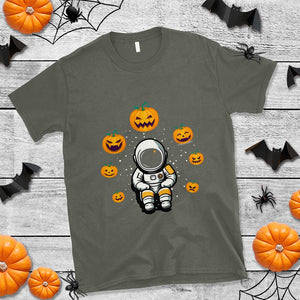 Halloween Astronaut T Shirt Scary Pumpkin Universe Outer Space Halloween Costume TS02 Military Green Print Your Wear
