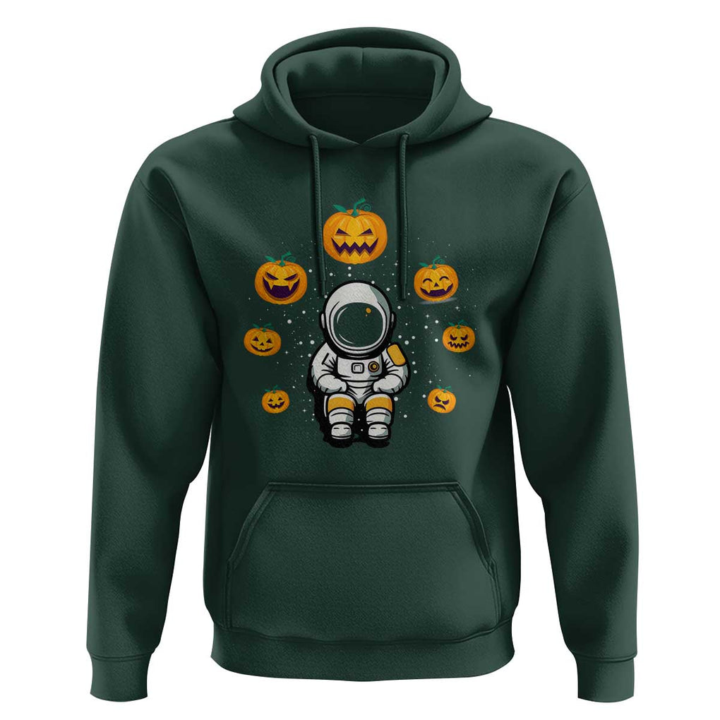 Halloween Astronaut Hoodie Scary Pumpkin Universe Outer Space Halloween Costume TS02 Dark Forest Green Print Your Wear