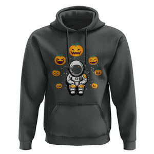 Halloween Astronaut Hoodie Scary Pumpkin Universe Outer Space Halloween Costume TS02 Dark Heather Print Your Wear