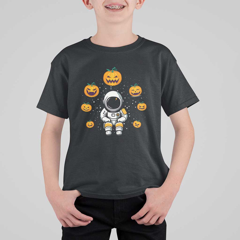 Halloween Astronaut T Shirt For Kid Scary Pumpkin Universe Outer Space Halloween Costume TS02 Black Print Your Wear