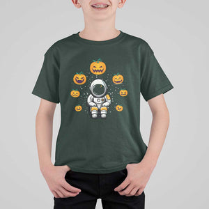 Halloween Astronaut T Shirt For Kid Scary Pumpkin Universe Outer Space Halloween Costume TS02 Dark Forest Green Print Your Wear