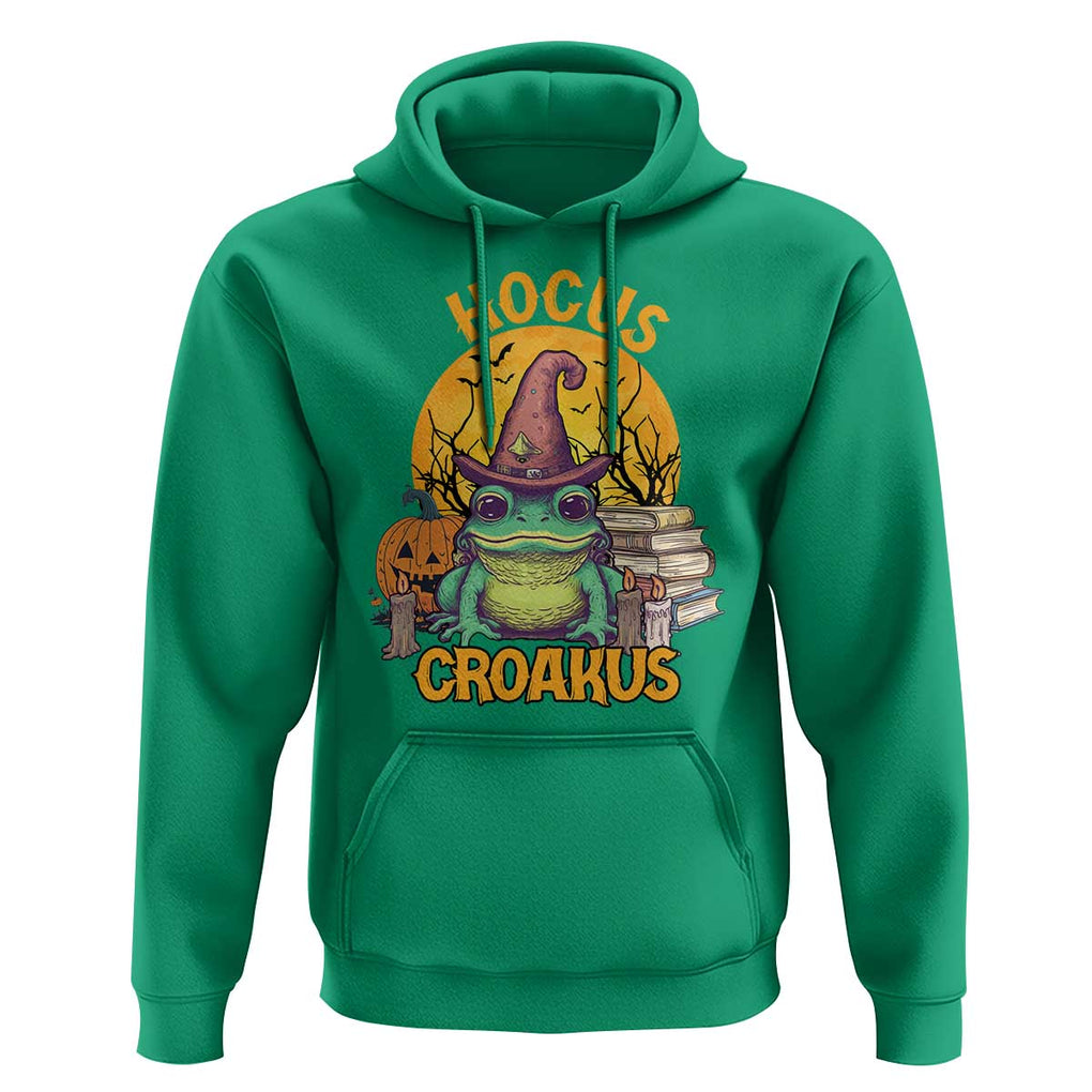 Funny Halloween Frog Hoodie Hocus Croakus Cute Witch Hat Costume TS02 Irish Green Print Your Wear