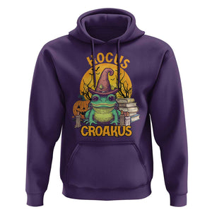 Funny Halloween Frog Hoodie Hocus Croakus Cute Witch Hat Costume TS02 Purple Print Your Wear
