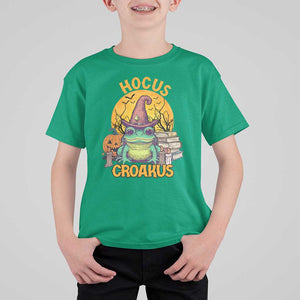 Funny Halloween Frog T Shirt For Kid Hocus Croakus Cute Witch Hat Costume TS02 Irish Green Print Your Wear