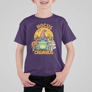 Funny Halloween Frog T Shirt For Kid Hocus Croakus Cute Witch Hat Costume TS02 Purple Print Your Wear