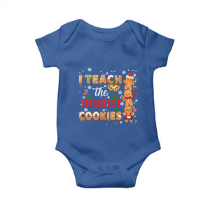 Teacher Christmas Baby Onesie I Teach The Smartest Cookies Gingerbread Man Students TS02 Royal Blue Print Your Wear