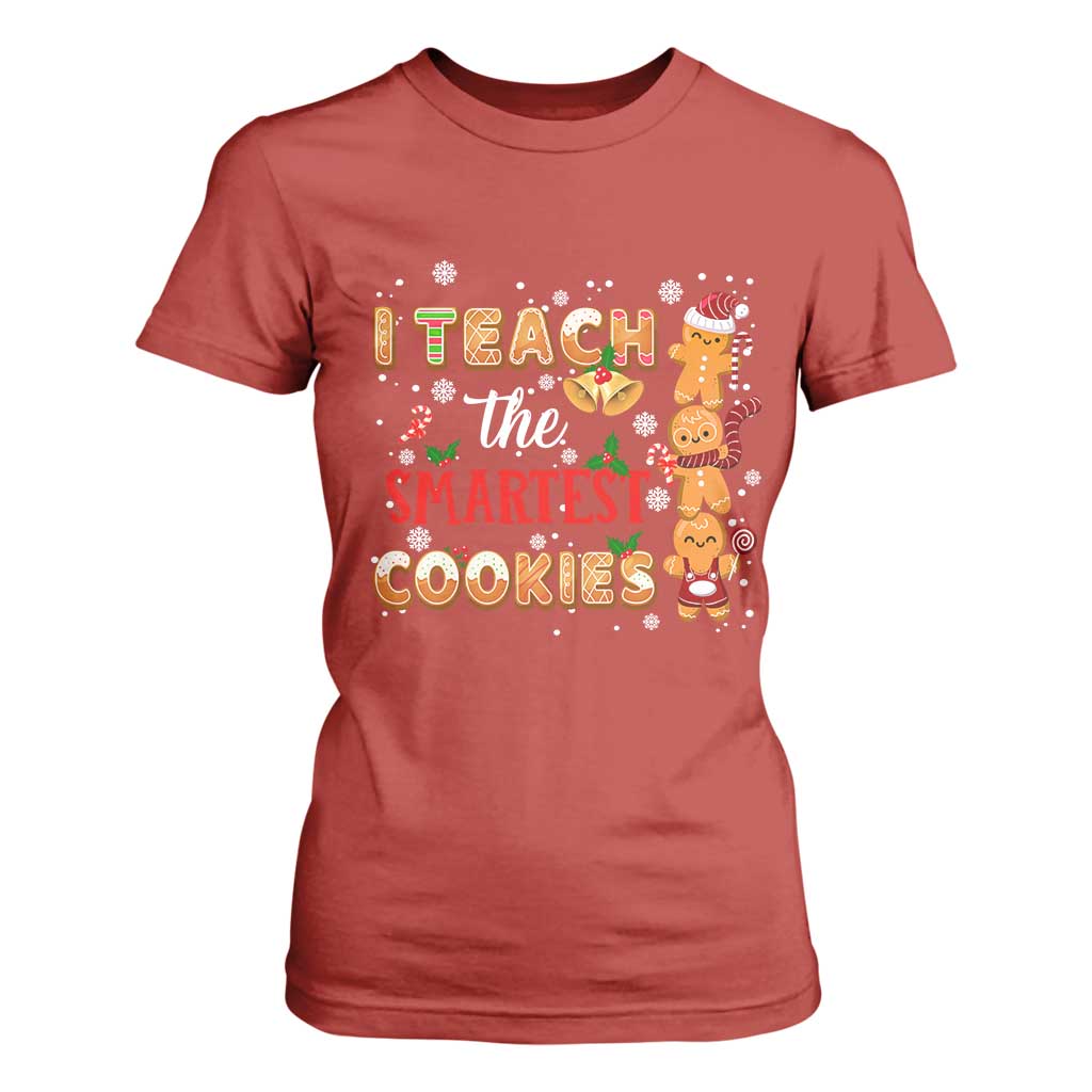 Teacher Christmas T Shirt For Women I Teach The Smartest Cookies Gingerbread Man Students TS02 Red Print Your Wear