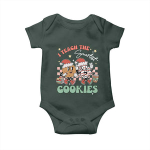 Teacher Christmas Baby Onesie I Teach The Smartest Cookies Retro Groovy Xmas Tree Cookies TS02 Print Your Wear