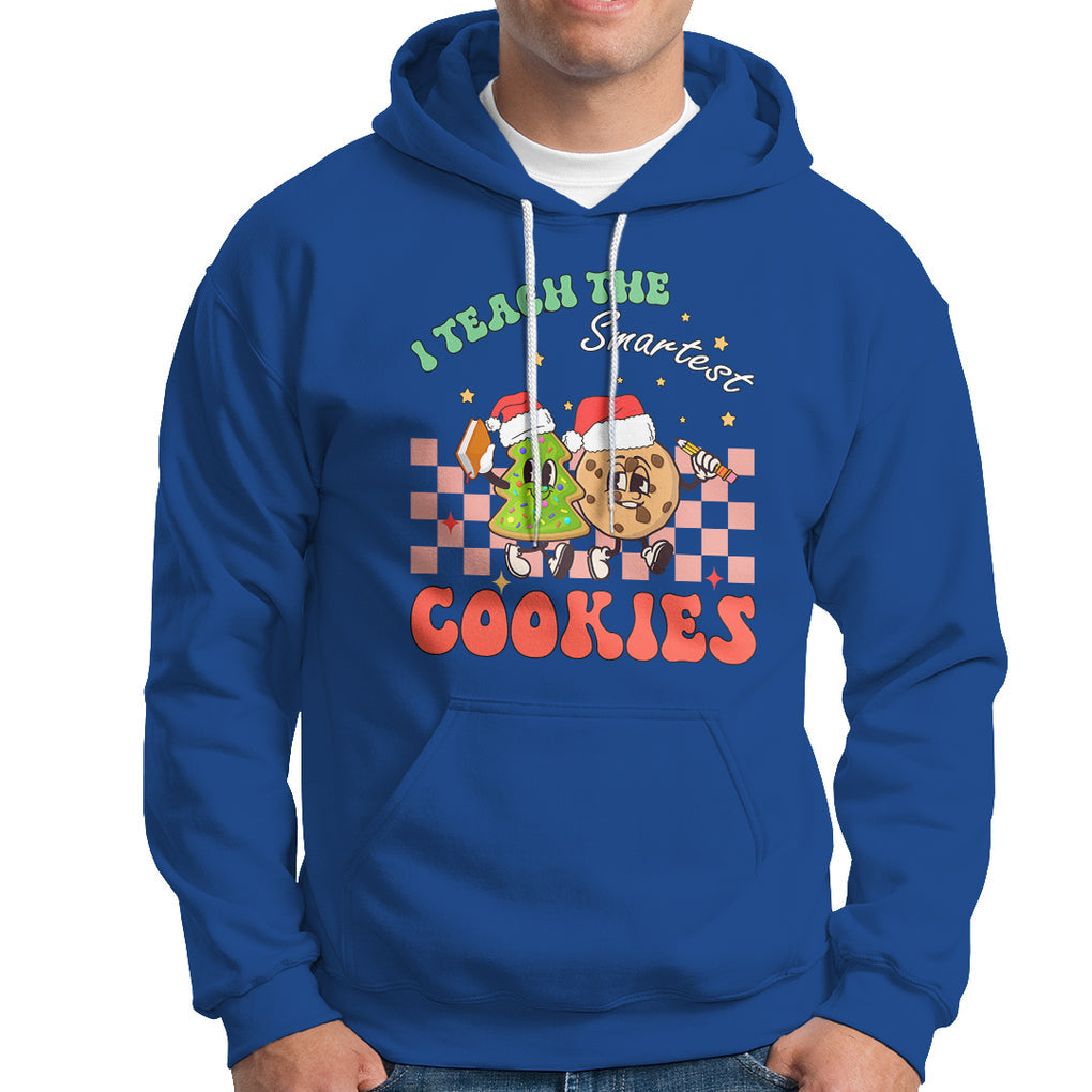 Teacher Christmas Hoodie I Teach The Smartest Cookies Retro Groovy Xmas Cookies TS02 Royal Blue Printyourwear
