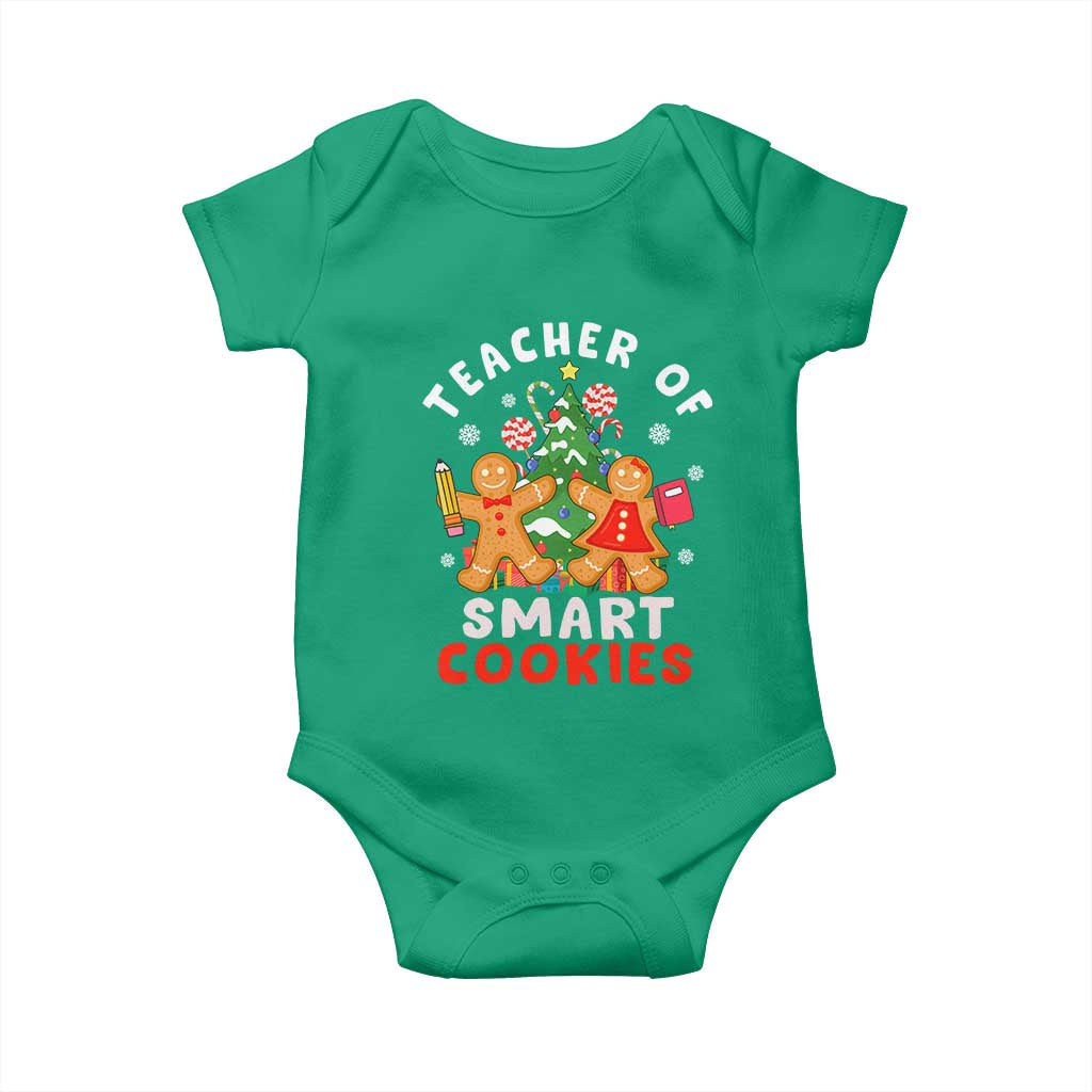 Teacher of Smart Cookies Christmas Gingerbread Man Baby Onesie Teacher of Smart Cookies TS02 Irish Green Print Your Wear