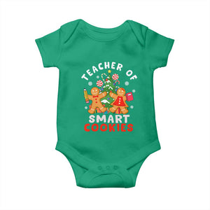 Teacher of Smart Cookies Christmas Gingerbread Man Baby Onesie Teacher of Smart Cookies TS02 Irish Green Print Your Wear