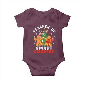 Teacher of Smart Cookies Christmas Gingerbread Man Baby Onesie Teacher of Smart Cookies TS02 Maroon Print Your Wear