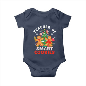 Teacher of Smart Cookies Christmas Gingerbread Man Baby Onesie Teacher of Smart Cookies TS02 Navy Print Your Wear