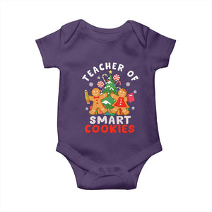 Teacher of Smart Cookies Christmas Gingerbread Man Baby Onesie Teacher of Smart Cookies TS02 Purple Print Your Wear