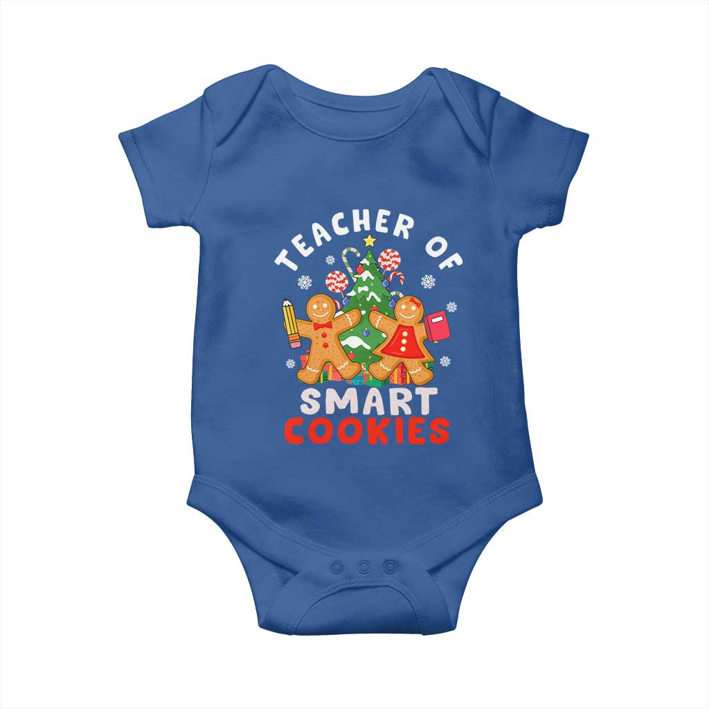 Teacher of Smart Cookies Christmas Gingerbread Man Baby Onesie Teacher of Smart Cookies TS02 Royal Blue Print Your Wear