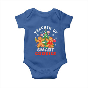 Teacher of Smart Cookies Christmas Gingerbread Man Baby Onesie Teacher of Smart Cookies TS02 Royal Blue Print Your Wear
