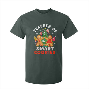 Teacher of Smart Cookies Christmas Gingerbread Man T Shirt For Kid Teacher of Smart Cookies TS02 Dark Forest Green Print Your Wear