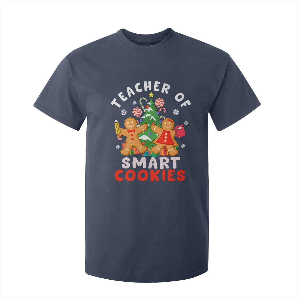 Teacher of Smart Cookies Christmas Gingerbread Man T Shirt For Kid Teacher of Smart Cookies TS02 Navy Print Your Wear