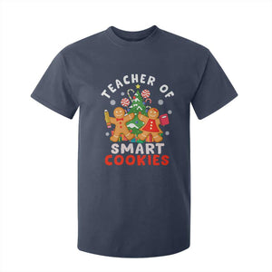 Teacher of Smart Cookies Christmas Gingerbread Man T Shirt For Kid Teacher of Smart Cookies TS02 Navy Print Your Wear