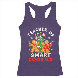 Teacher of Smart Cookies Christmas Gingerbread Man Racerback Tank Top Teacher of Smart Cookies TS02 Purple Print Your Wear