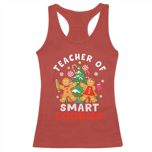 Teacher of Smart Cookies Christmas Gingerbread Man Racerback Tank Top Teacher of Smart Cookies TS02 Red Print Your Wear