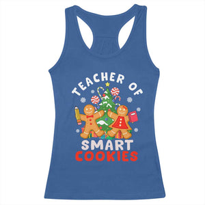 Teacher of Smart Cookies Christmas Gingerbread Man Racerback Tank Top Teacher of Smart Cookies TS02 Royal Blue Print Your Wear