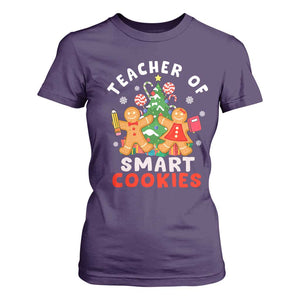 Teacher of Smart Cookies Christmas Gingerbread Man T Shirt For Women Teacher of Smart Cookies TS02 Purple Print Your Wear